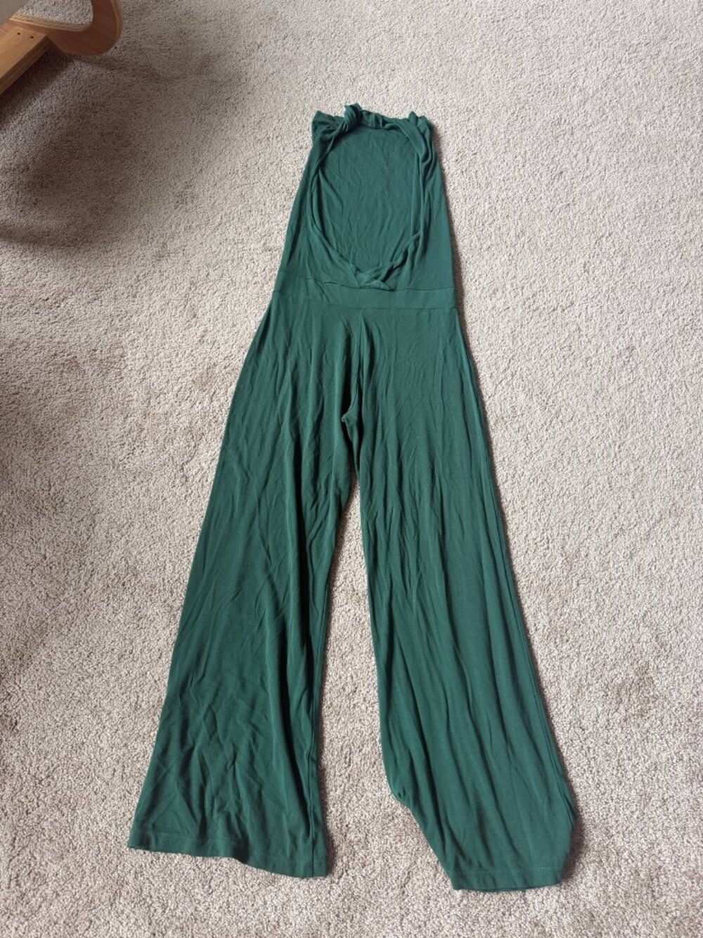 Aria Lattner Green Halter Wide Leg Jumpsuit Size M Ecovero